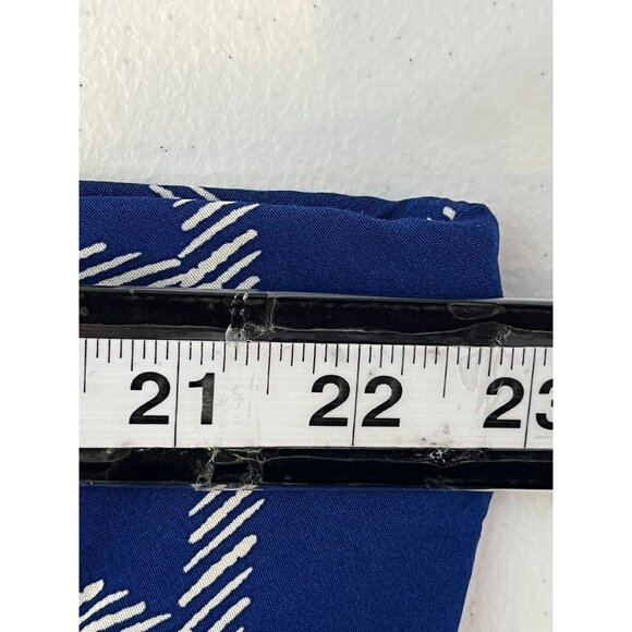 Ava & Viv Blue White Windowpane Midi A-Line Skirt Plus 2X - Picture 13 of 13